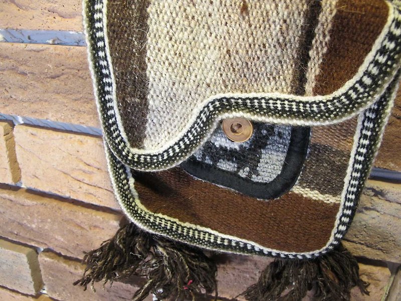 Peru Luo Ma Gubu side braid carry bag - warm earth - กระเป๋าแมสเซนเจอร์ - วัสดุอื่นๆ สีเทา