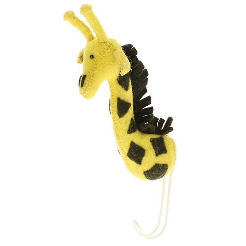British Wool Felt Giraffe Hook Big Single Head Hook Giraffe Clearance Special Price - Wall Décor - Paper Yellow