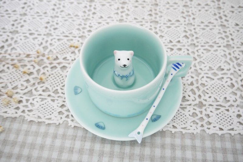 三淺陶社| 北極熊咖啡杯（三件套） 創意禮物