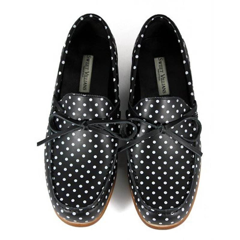 Toadflax M1122 Polka Dots leather loafers - 男牛津鞋/樂福鞋 - 真皮 黑色