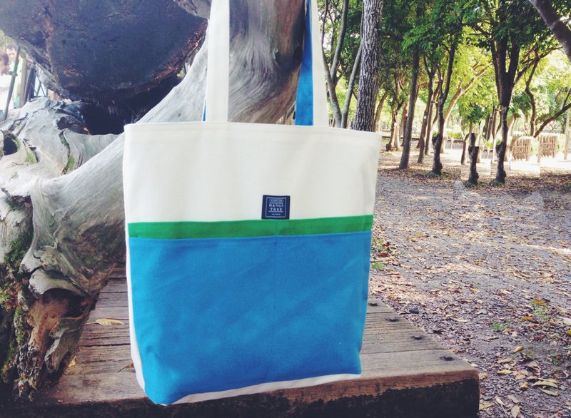 :Bangstree:: Multifunctional canvas shoulder bag-white+green+blue - Messenger Bags & Sling Bags - Other Materials Blue