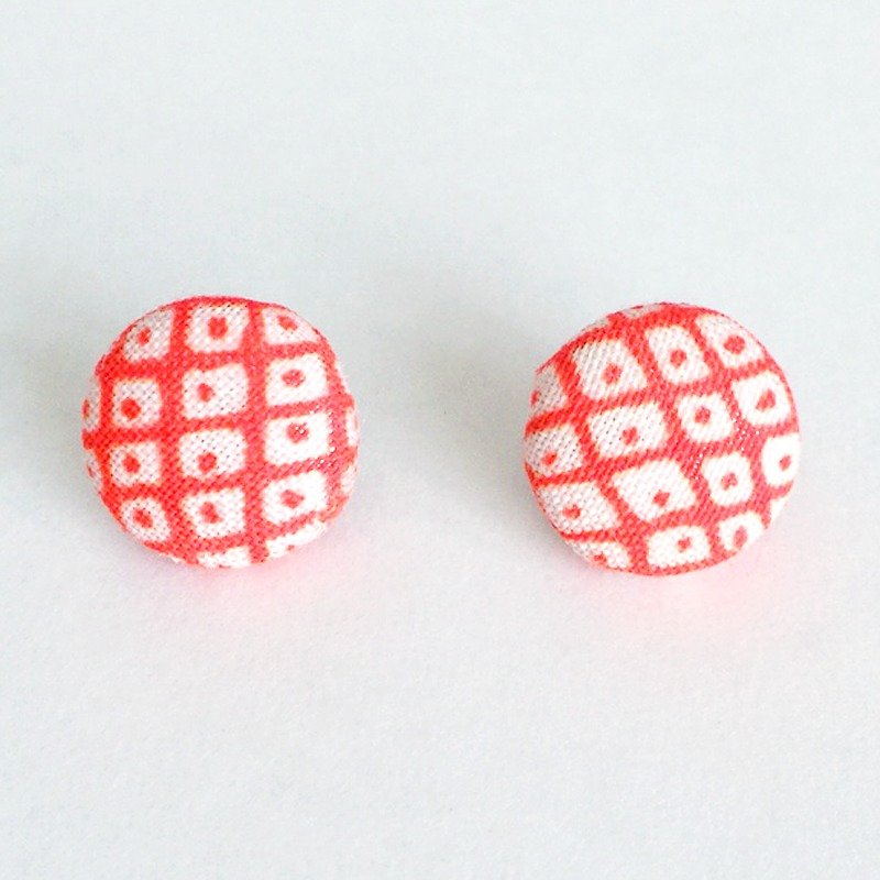 Earring with Japanese Traditional pattern, Kimono - Earrings & Clip-ons - Other Materials Orange