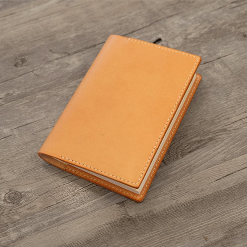 Hand vegetable-tanned cowhide leather notebook - สมุดบันทึก/สมุดปฏิทิน - หนังแท้ สีทอง