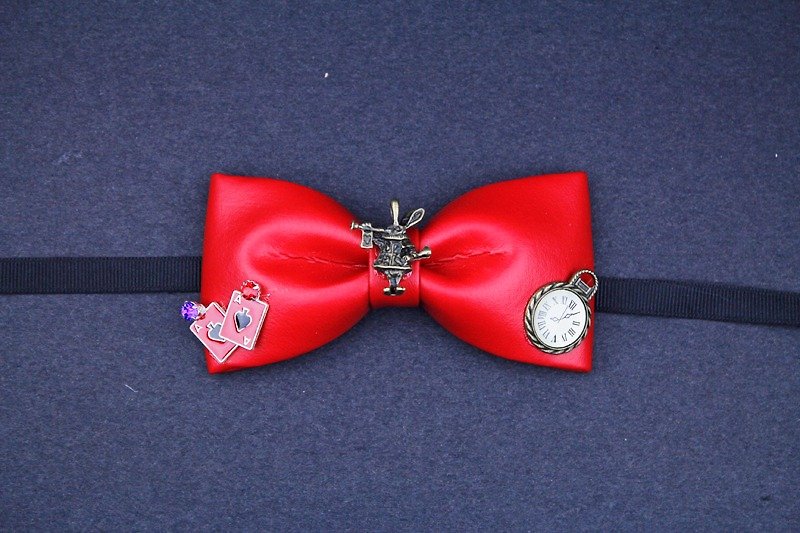 JIOU、Bow tie、限量手工領結、台灣原創設計、藝人穿搭、造型師配件、婚禮飾品、寵物領結 - 領呔/呔夾 - 真皮 紅色