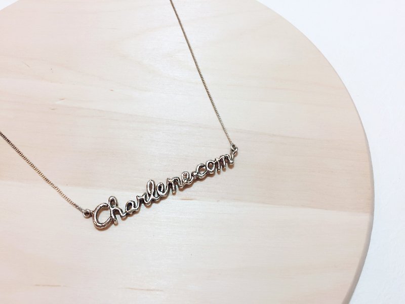 WOW Series - hand-made silverware*accept order*<English letters, lowercase letters 4 words> - Necklaces - Other Metals Gray