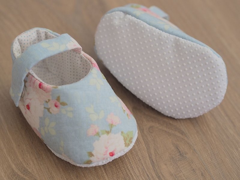 Nordic Blue Rose · baby shoes (large baby) - Kids' Shoes - Other Materials Blue