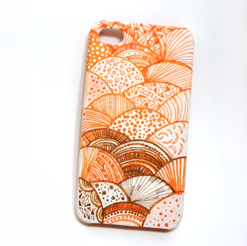 [Drunk hills] Apple iphone4 & amp; 4S Handmade Phone Case - เคส/ซองมือถือ - พลาสติก สีส้ม