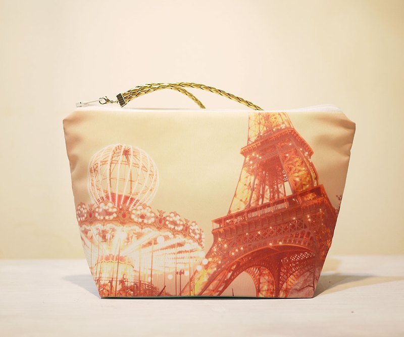 [Travel well] Portable cosmetic bag◆◇◆Tower and merry-go-round◆◇◆ - Handbags & Totes - Other Materials 
