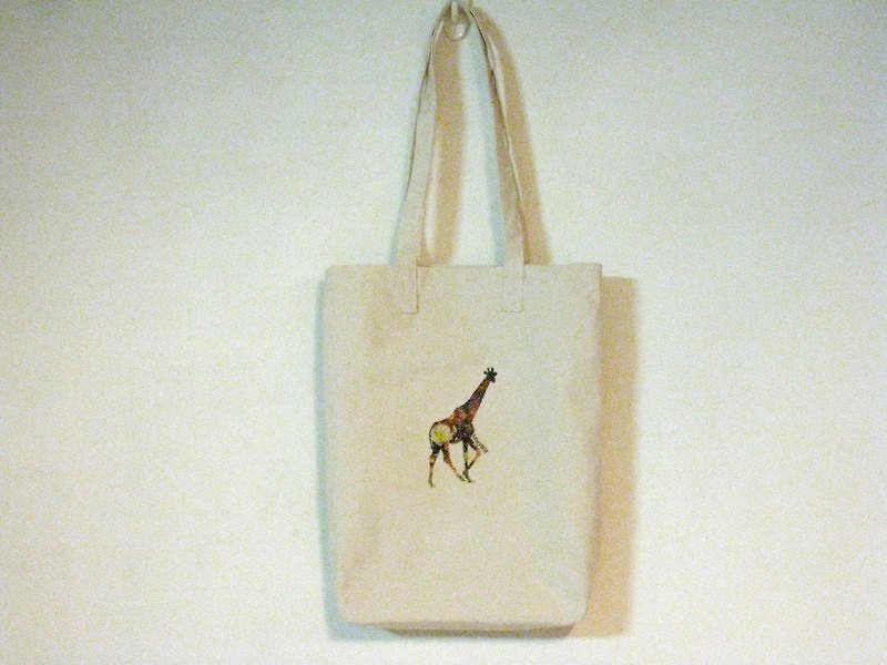 MaryWil小文青環保袋-花兒長頸鹿走路(小)改版立體款 - 其他 - 其他材質 白色
