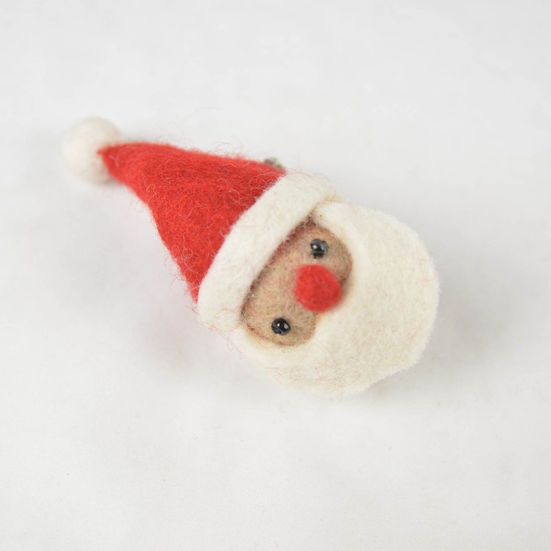 Wool Felt Pin _ Santa Claus _ Fair Trade - Brooches - Wool Red