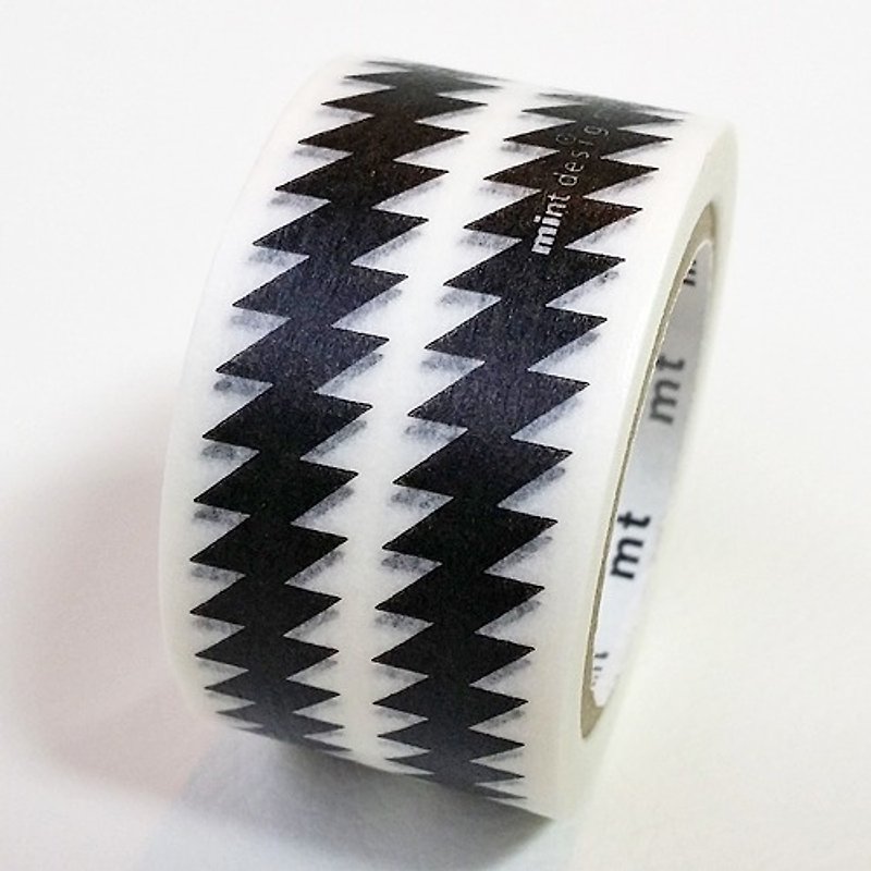 mt and paper tape G8 x mintdesigns [ZIGZAG. Black (MTMINT03)] finished product - มาสกิ้งเทป - กระดาษ สีดำ