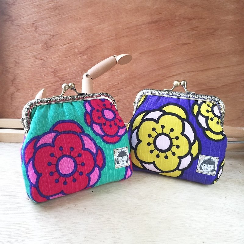 Mouth gold package + hit color flowers - two + - Coin Purses - Other Materials Multicolor