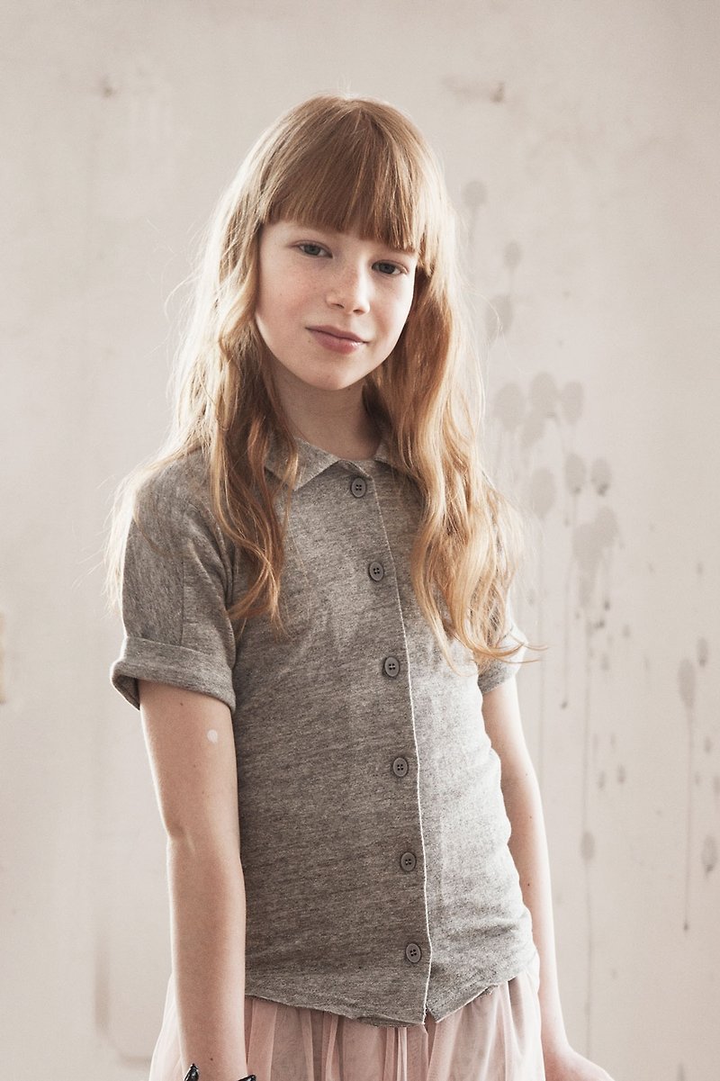 2014 spring and summer kids on the moon limited gray top/daring girl - Other - Cotton & Hemp Gray