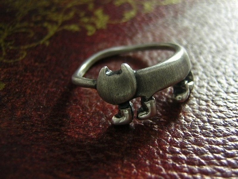 miaow in boots ( cat sterling silver ring 貓 猫 指环 指環 銀 ) - แหวนทั่วไป - เงินแท้ สีเงิน