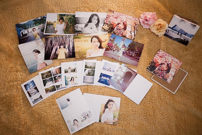 才能あふれる女性写真家の出演_ Lingo Yuwenデザイン画像作成_旅行+ドラマサインポストカード - カード・はがき - 紙 多色