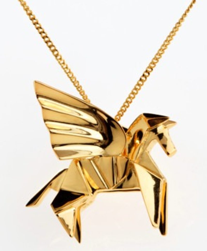 [PAPERSELF Select] 法國Origami折紙飾品 - Pegasus 長項鍊 - 項鍊 - 其他金屬 金色