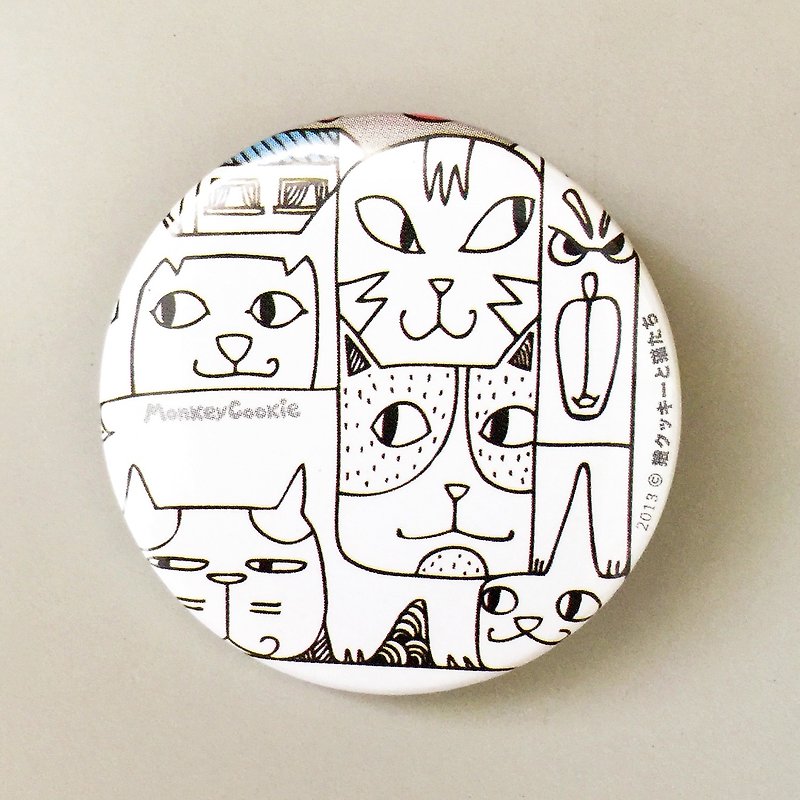 塑膠 襟章/徽章 白色 - 胸章貓系列- 貓咪群像 | MonkeyCookie