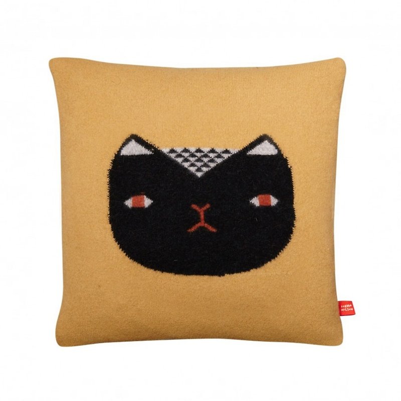 [Seasonal Sale] Flatcat Pure Wool Pillow-Black Cat | Donna Wilson - หมอน - กระดาษ สีทอง