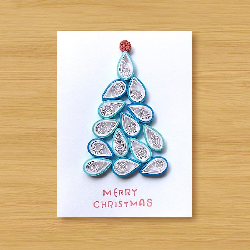 Handmade Roll Paper Card _ Christmas Tree B... Christmas Card, Christmas - การ์ด/โปสการ์ด - กระดาษ ขาว