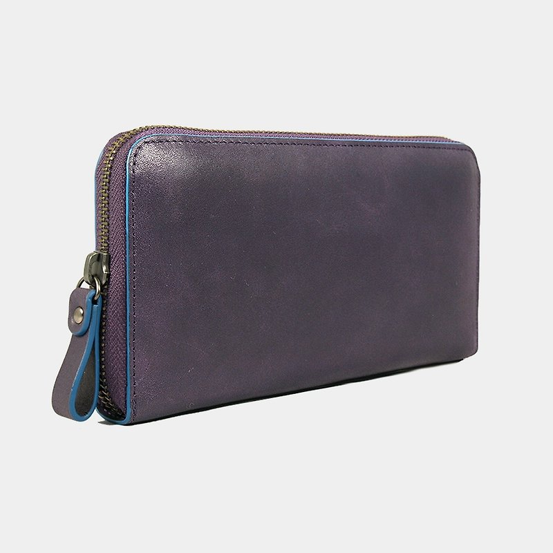 Baimiao Leather Zip Wallet – Purple Amethyst - Wallets - Genuine Leather Purple