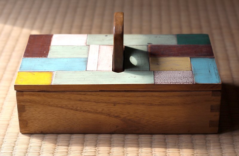 老拼貼▥小木盒 - 置物 - 木製 ブラウン