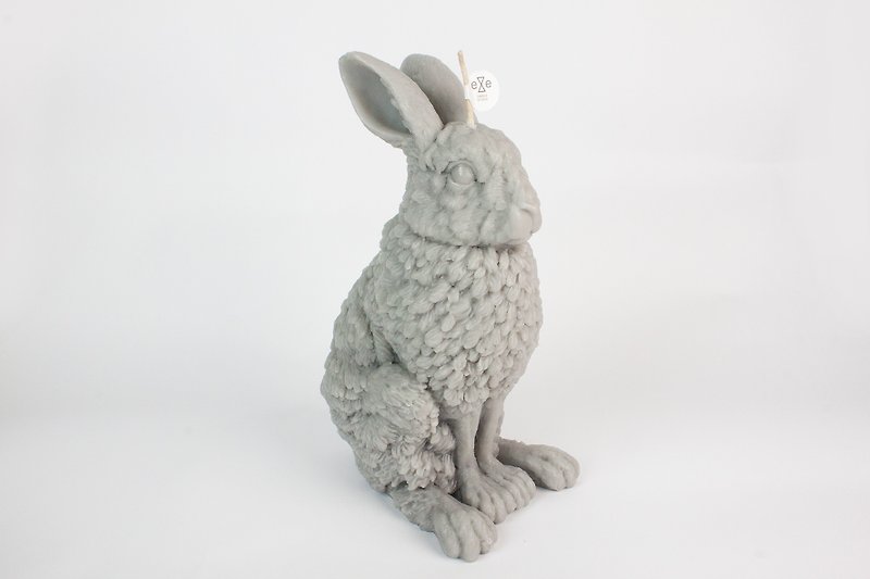 Irish Hare Full Size Candle - grey - เทียน/เชิงเทียน - ขี้ผึ้ง สีเทา