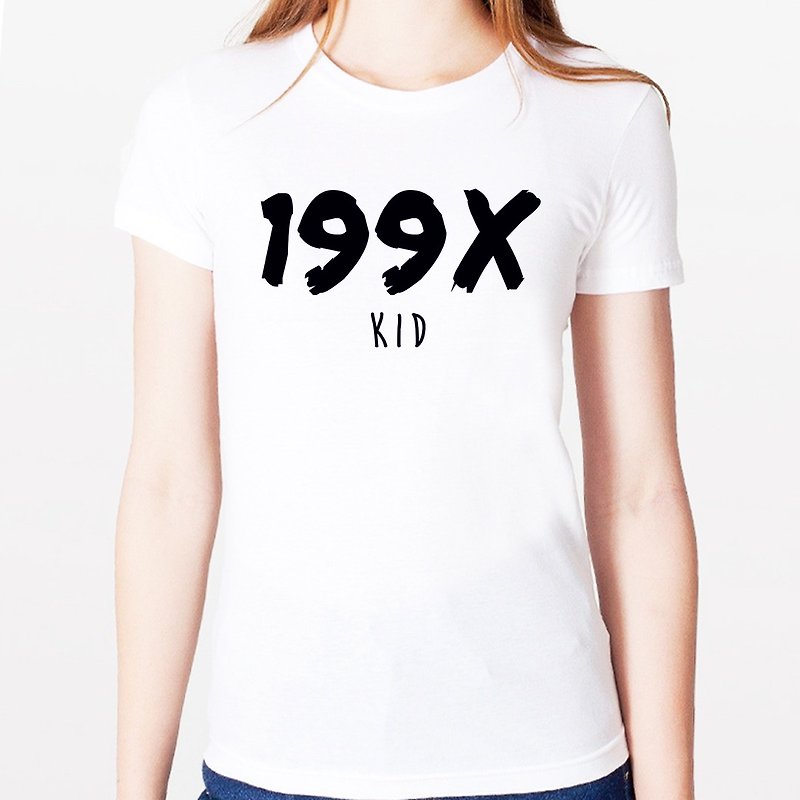 199X KID女生短袖T恤-2色 90年代 小孩 玖零文青 藝術 設計 時髦 文字 時尚 - 女 T 恤 - 其他材質 多色