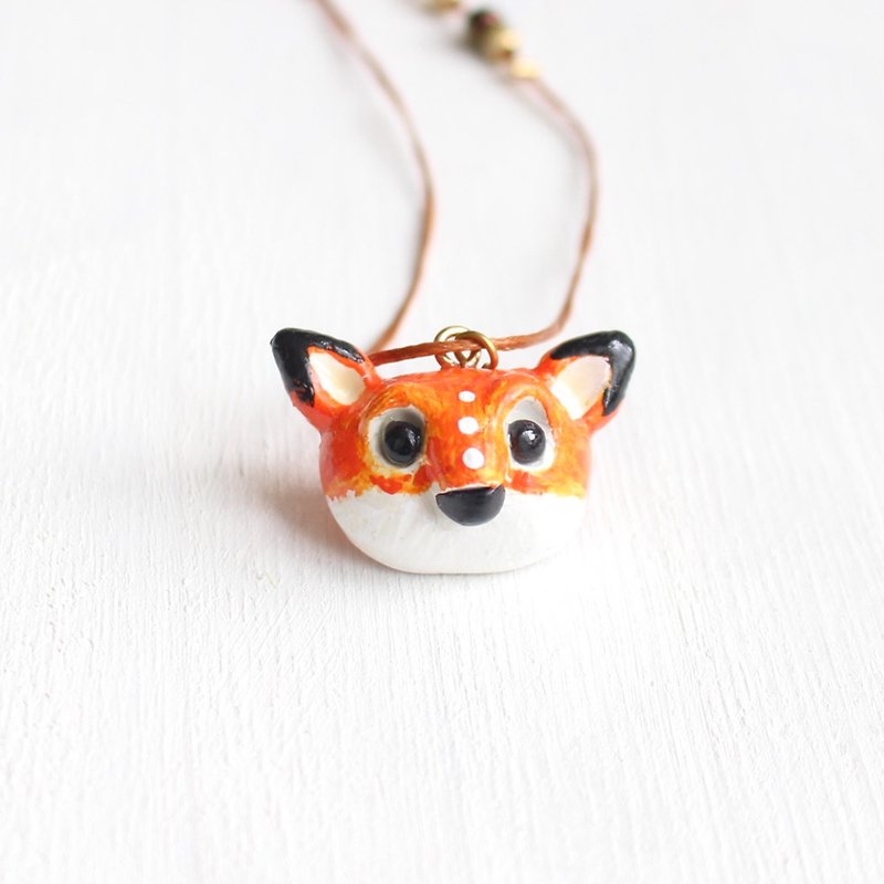 Fox Necklace - Necklaces - Pottery Orange