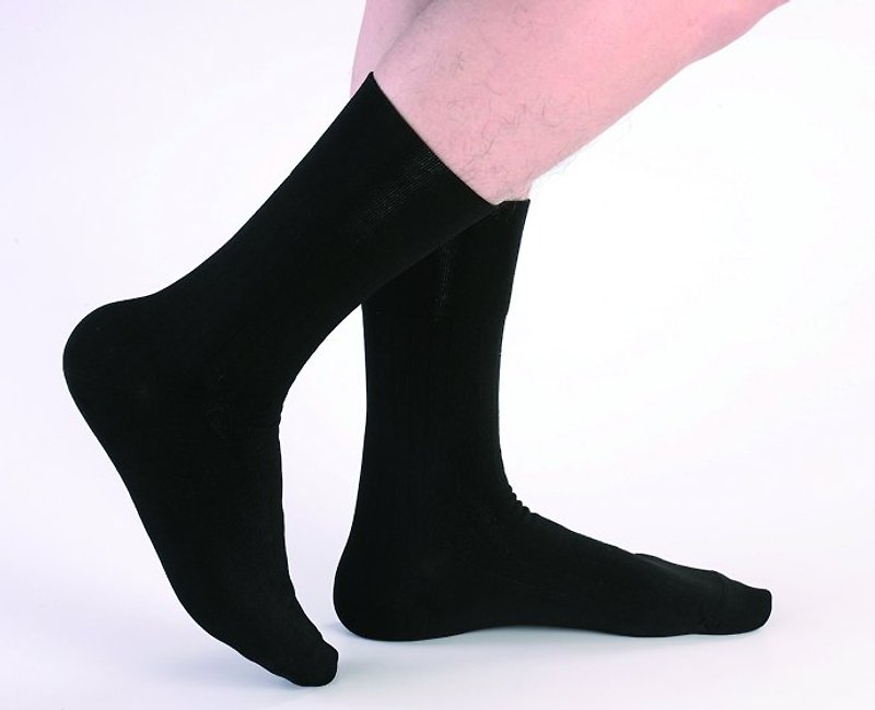 寬口無痕 防臭紳士襪 黑 聖誕交換禮物 - 西裝襪/紳士襪 - 聚酯纖維 黑色
