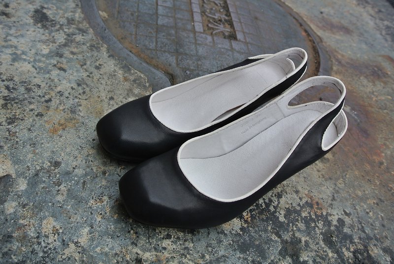 # 918 # [Hepburn is not the kind of soft girl you want / black and white] - Women's Casual Shoes - Genuine Leather Black
