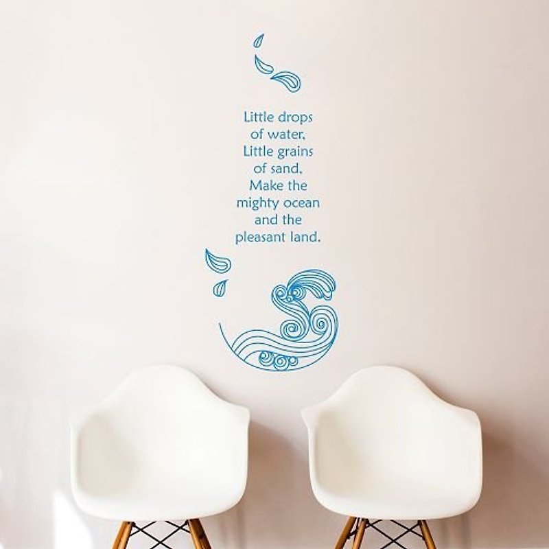 / Quote / Ocean / Wall Sticker / ECO-Material - Wall Décor - Other Materials Blue
