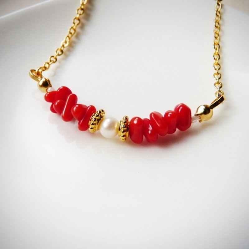 ❖FANG❖ Smily] [bamboo sea pearl bracelet - Bracelets - Gemstone Red