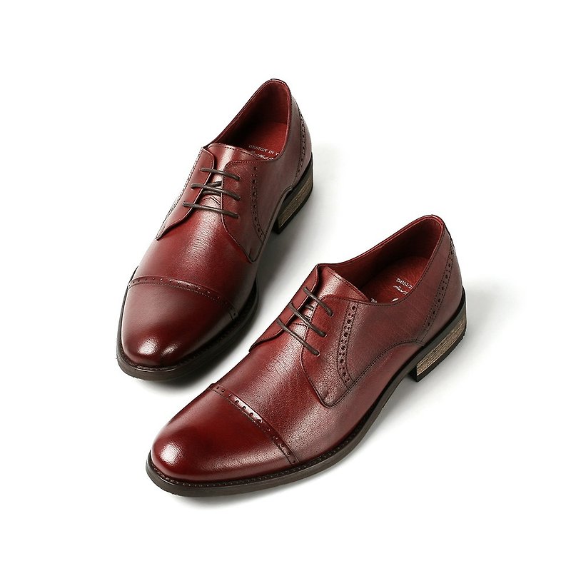 Vanger ‧ elegant and elegant yet simple yuppie carved Derby Shi Va177 charm red Taiwan - Men's Oxford Shoes - Genuine Leather Red