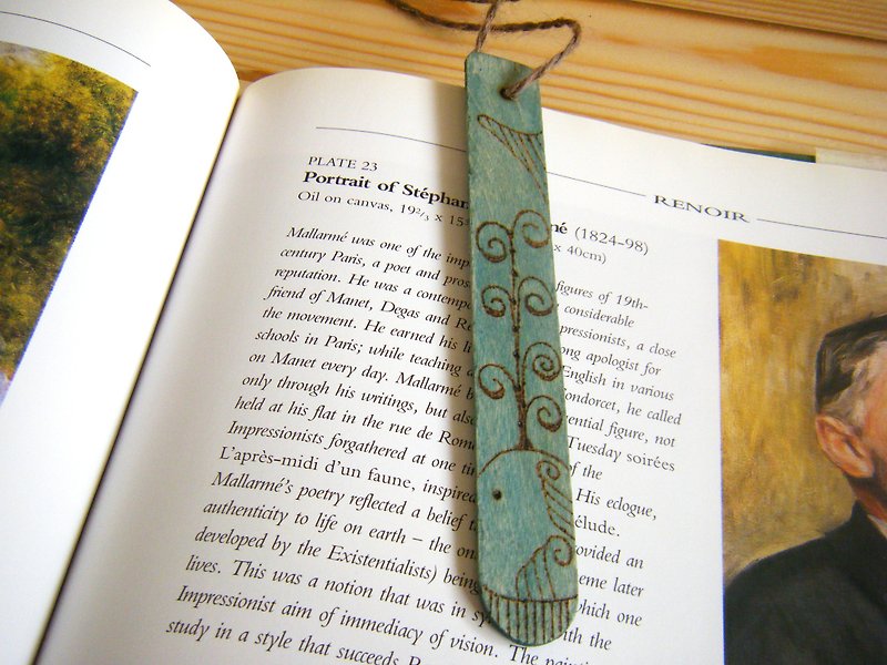 Word ink pause Bookmarks - sea wave - ที่คั่นหนังสือ - ไม้ สีน้ำเงิน