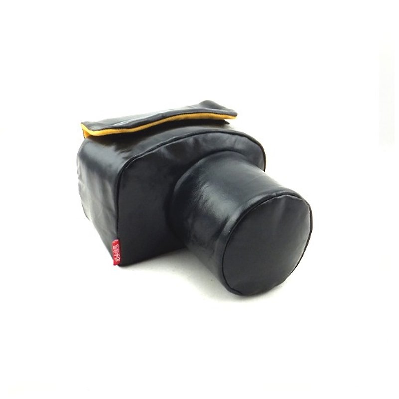 Camera bag (for your camera) measuring machine customized personality handmade high-quality sheepskin leather black 008 - กระเป๋ากล้อง - หนังแท้ สีดำ