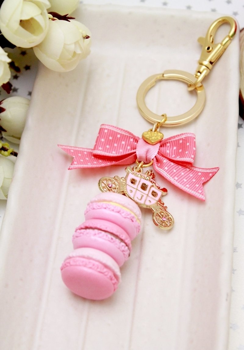 Belle Epoque ~ gorgeous Stacker dual Macaron key ring / bag Strap - Other - Other Materials Pink