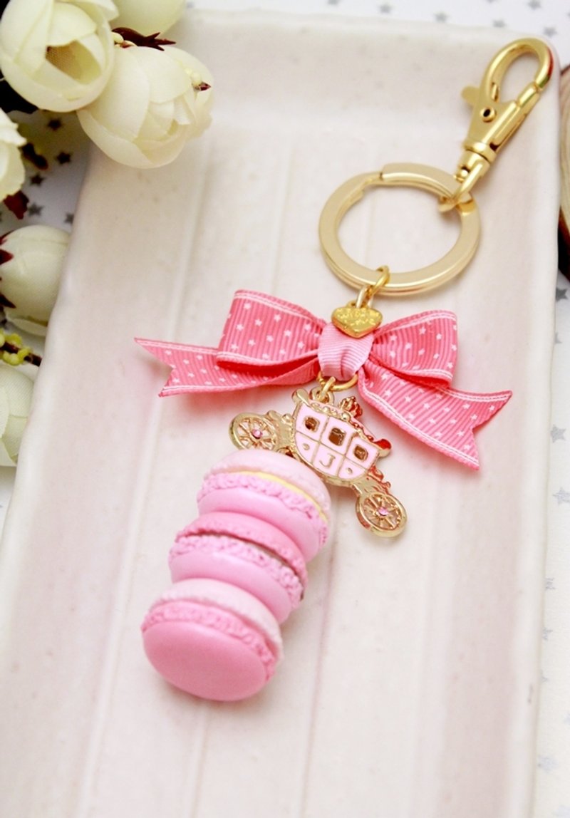 Belle Epoque ~ gorgeous Stacker dual Macaron key ring / bag Strap - Other - Other Materials Pink