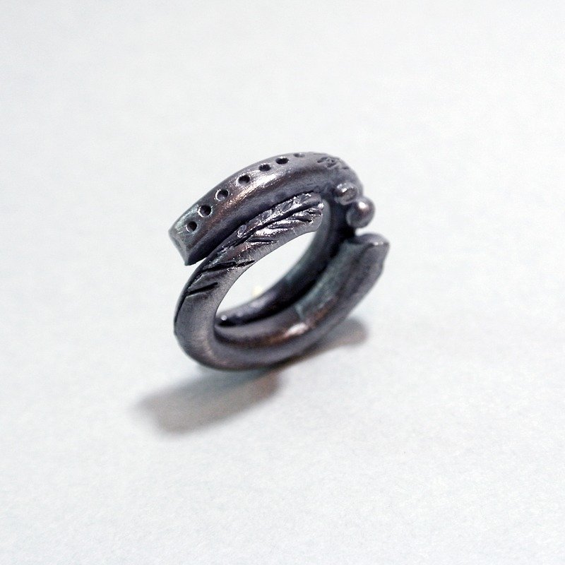 純銀黏土戒指 - 戒指 - 紙 黑色