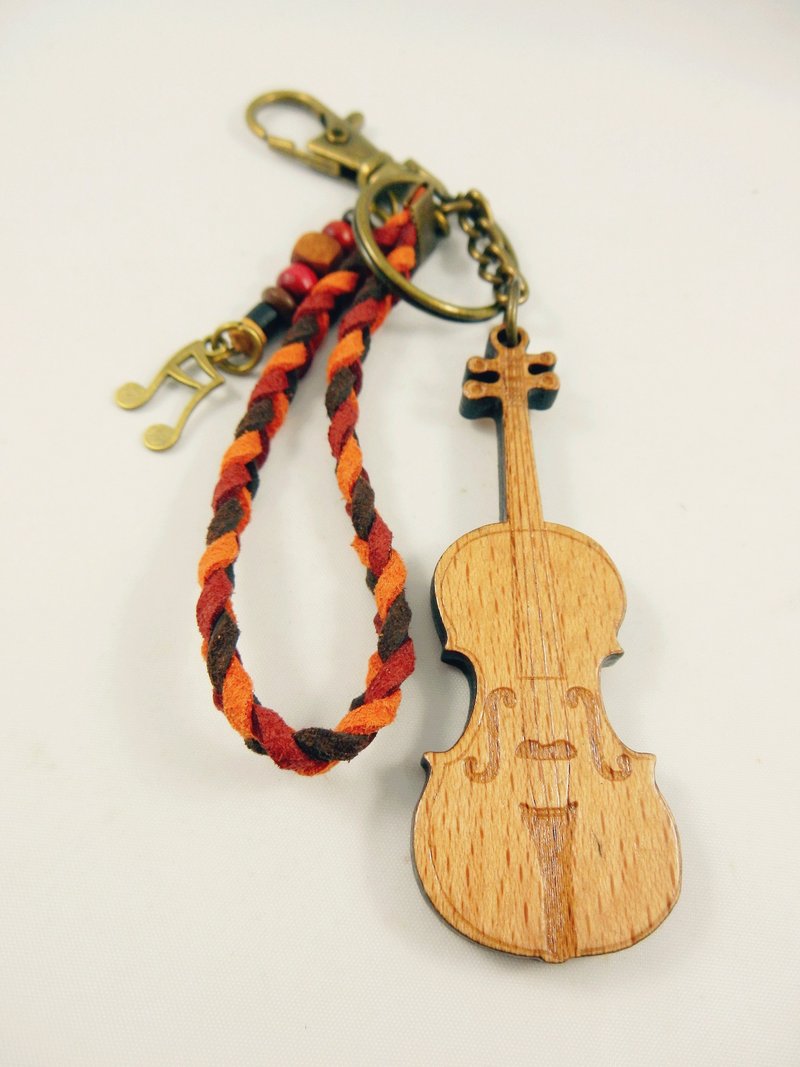 god leading- [] a violin key music series designed exclusively Sold couple friendship customized 100 Gifts Retro fashion bronze play musical birthday - Keychains - Wood Brown