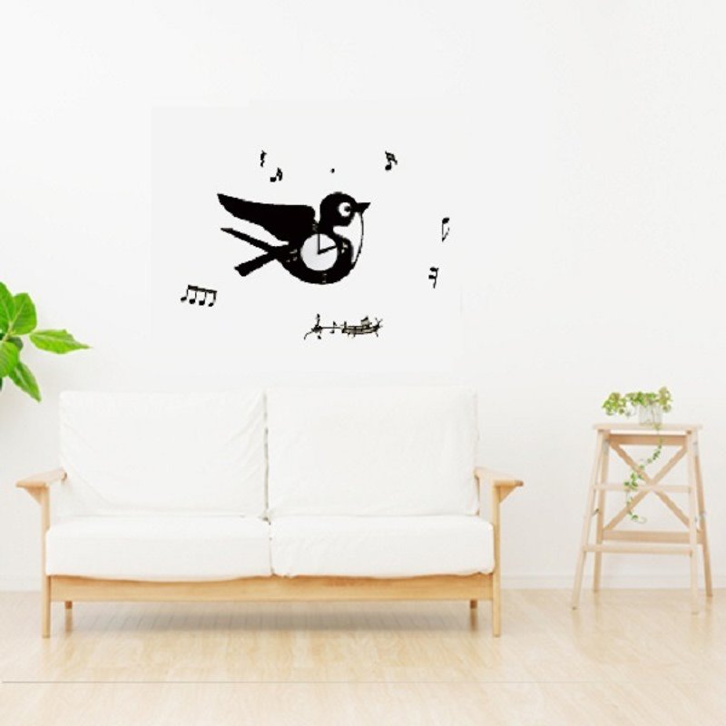/ Swallow / Wall Sticker Clock / ECO-Material - Clocks - Other Materials Black