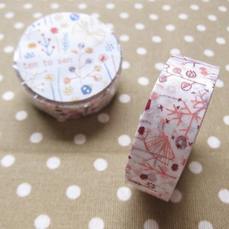Kurashiki x xing line appearance of the production of paper and paper tape [flowers blooming - pink + purple (26534-05)] - Washi Tape - Paper Purple