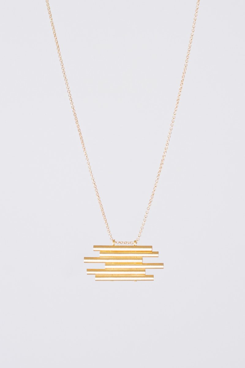 LOOPORIGINAL Gold Pipe [Gold Pipe黃銅項鍊] - 項鍊 - 其他金屬 金色
