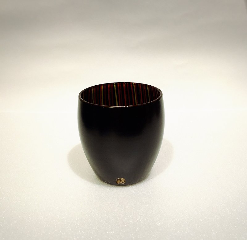 Japanese handmade lacquer glass wine glass black - Other - Glass 