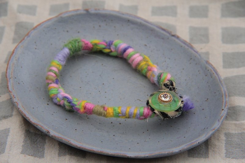 [Bond] buttons bracelet tiger classes / road Wildflowers - Bracelets - Other Materials Green