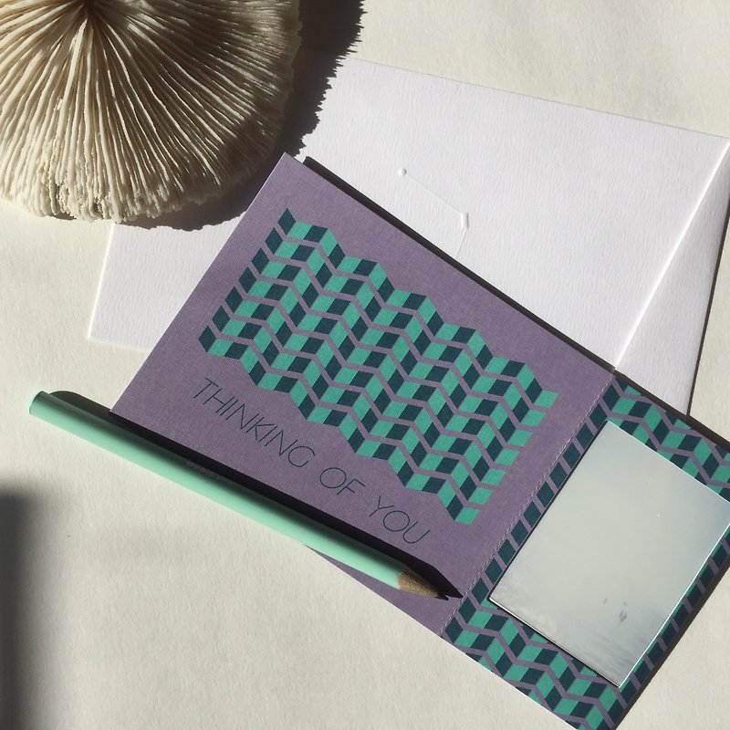 Pin cards - Reflection 相框卡片『 2張以上免運喔！（含）』 - 心意卡/卡片 - 紙 紫色