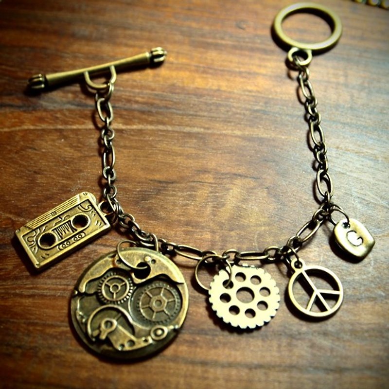 Steampunk steampunk fan core retro bracelet - Bracelets - Other Metals Gold