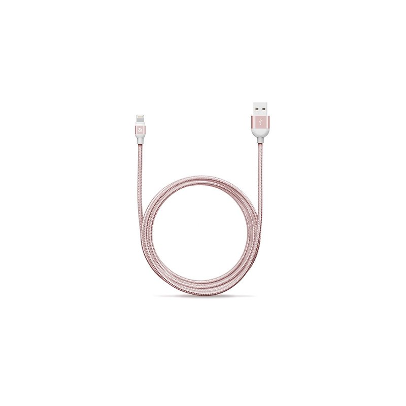 Peik II Lightning - USB Metal Braided Transmission Line 1.2M Rose Gold 4714781446204 - Other - Other Metals Pink