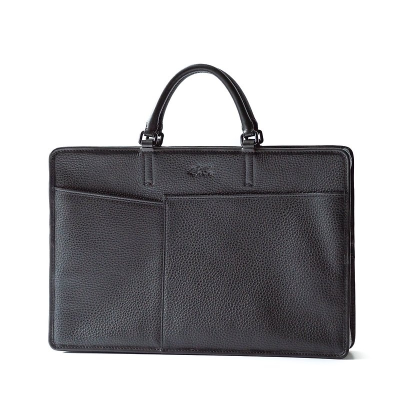 Patina leather handmade custom Jacques briefcase handbag - กระเป๋าเอกสาร - หนังแท้ หลากหลายสี
