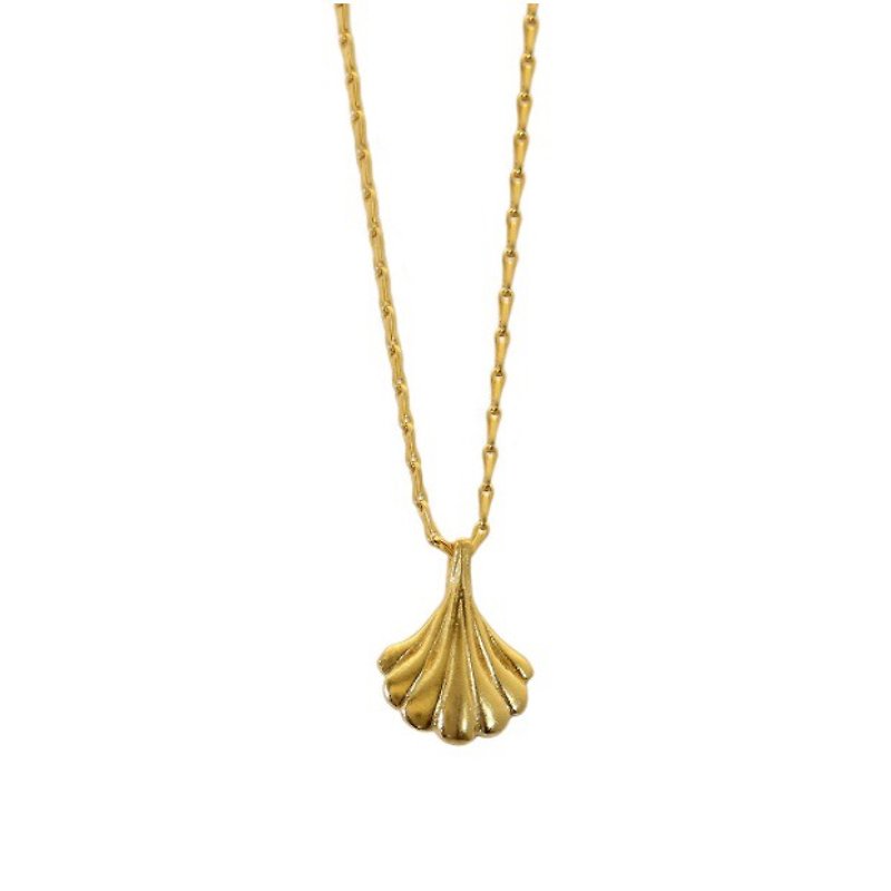 British Vintage Art Deco Scallop Necklace | Rosie Kent - Necklaces - Other Metals Gold