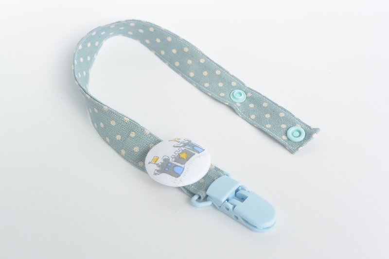 Hand-feel cloth buckle pacifier chain-Castle - Bibs - Other Materials Blue